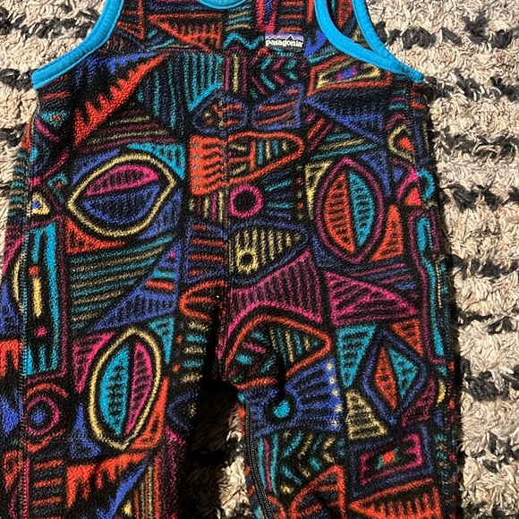 90’s Vintage Rare Aztec Patagonia Fleece Overalls USA - Picture 2 of 4